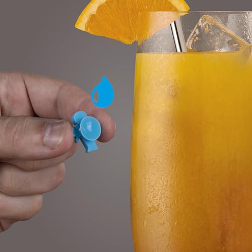 Vacu Vin Glass Markers Party People Set – 12 Unique, Colorful Drink Identifiers – Suction-Based Wine Glass Charms for Parties and Events – Fun & Reusable Drink Markers