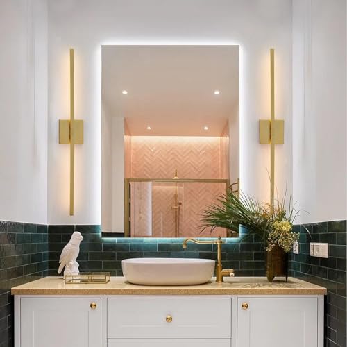 CCYCOL 30-inch Gold Rotatable LED Bathroom Vanity Light Fixture Over Mirror Dimmable 5CCT