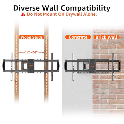 ELIVED Full Motion TV Wall Mount 42-90 Inches, 40.4 Inch Extra Long Arm, VESA 800x400, 150 Lb Capacity - Variation: 40.4" Arm