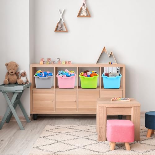 16-Piece Plastic Cubby Bins for Classroom Candy Colors Storage Organizer