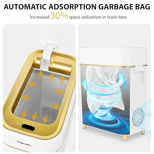 Pukomc 2.3 Gallon Automatic Sensor Trash Can - Space-Saving Compact Design