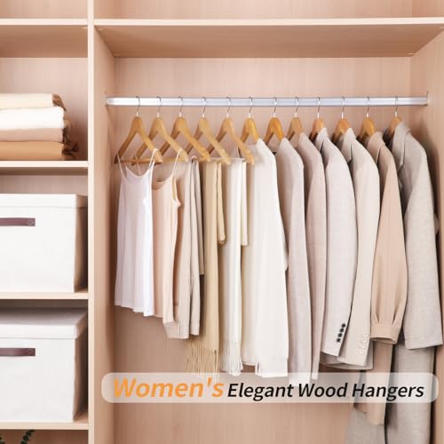 Amazon Basics Natural Wood Suit Hangers – 30-Pack Closet Organizer