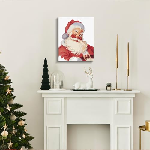 HQFRDNF Christmas Wall Art Santa Portrait Holiday Decor - Variation 20, 8x10" Framed
