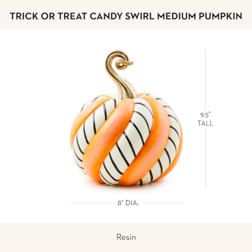 MacKenzie-Childs Medium Resin Pumpkin Trick or Treat Candy Swirl Decor