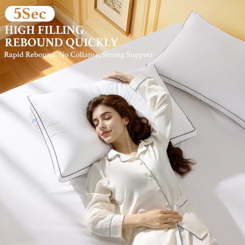 Queen Size Canadian Goose Down Pillow Set of 2 - Premium Luxury Bedding