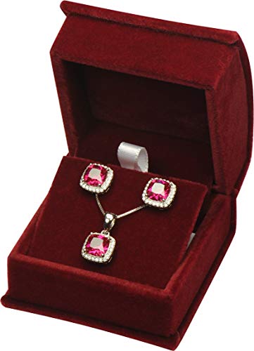Red Burgundy Color Luxury Velvet Multiple Use Earring Necklace