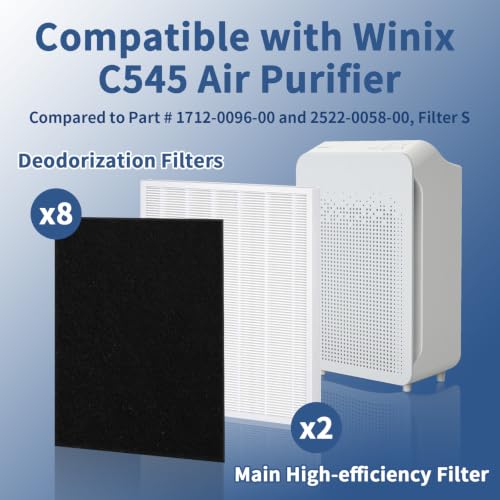 10 Piece Air Purifier Filter Set for Winix C545 - High-Efficiency & Activated Carbon
