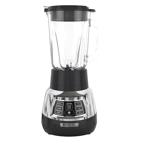 Black+Decker Quiet Blender Medium - 6-Cup Cyclone Glass Jar, 900W, 3 Speeds & Personal Jar