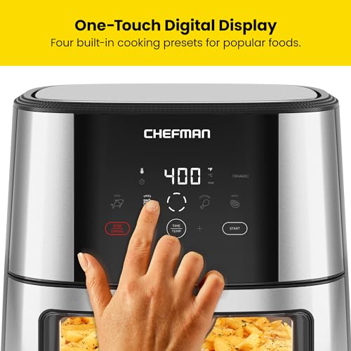 Chefman 8 Qt Air Fryer with Viewing Window & Digital Control - Stainless Steel