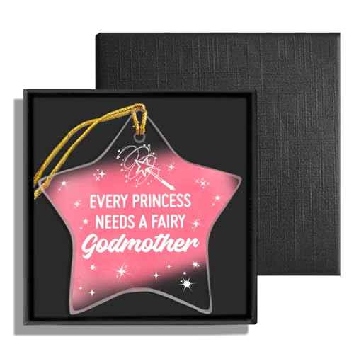 Fairy Godmother Ornament Gift, Godmother Gifts from Goddaughter Baby Keepsake Christmas Ornaments Birthday Mother's Day Pregnancy Announcement Gifts, Every Princess Needs A Fairy Godmother