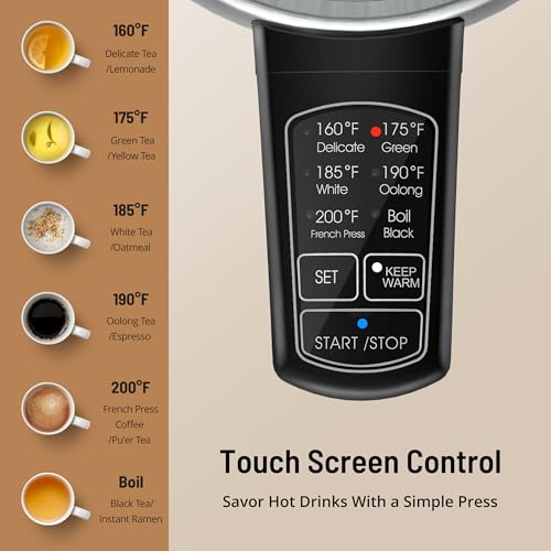 Electric Tea Kettle 1.7L with Precise Temperature Control - Indigo