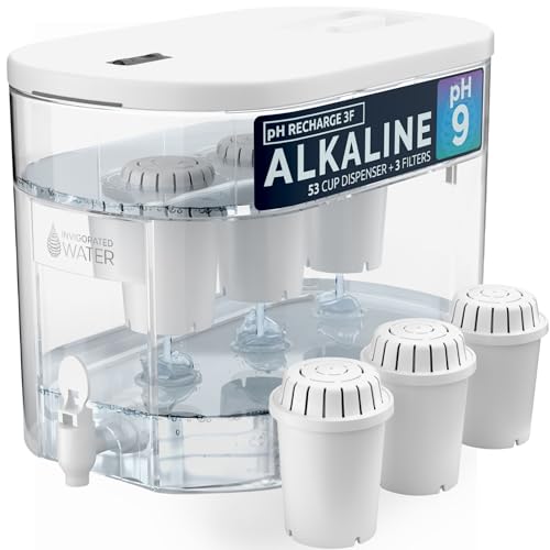 Invigorated Water Alkaline Water Dispenser White 53-Cup Capacity with 3 Filters