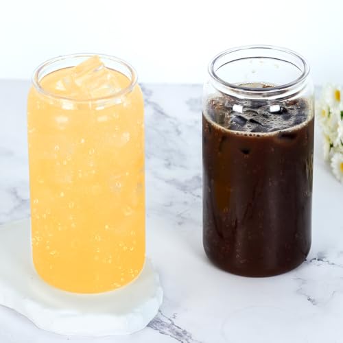 16 Oz Acrylic Can Tumbler Set - Clear Plastic Beer Cups with Lids & Straws, 20 Pack - Variation: Clear / 20