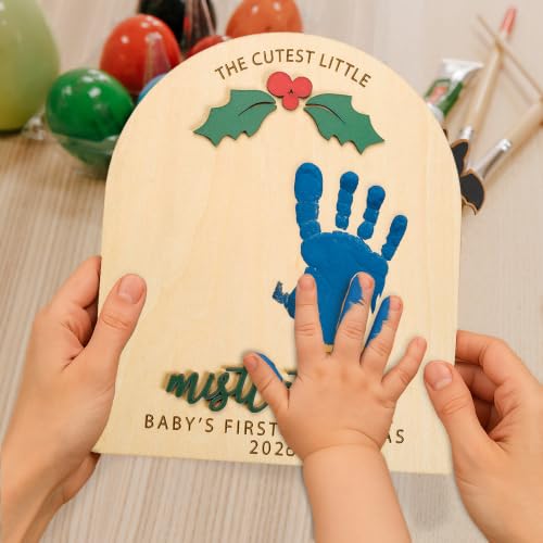 Baby's First Halloween Wooden Keepsake Sign - DIY Footprint Art, Nursery Wall Decor, Baby Xmas 1