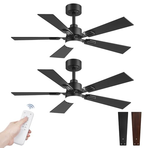 Black 42 Inch Modern Ceiling Fan with Lights & Remote - 2 Pack Variation of THIS listing
