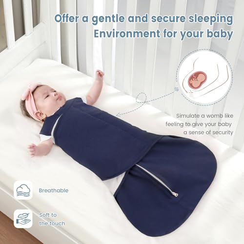 ZIGJOY Space & Blue Baby Swaddle Sleep Sack 0-12 Months 1.0 TOG 100% Cotton