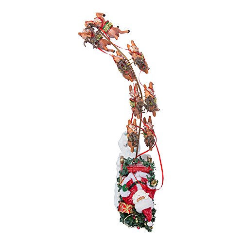 Kurt Adler 24in Musical Santa with 8 Reindeer Set