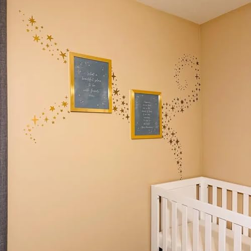 Golden Stars Stickers, 167 Pack Celestial Decals for Christmas & Holiday Decor, Sparkles Wall Art for Party & Birthday Decor, Vinyl Decals for Kids