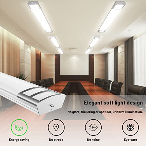 4FT LED Flush Mount Ceiling Light - 40W 4500LM Daylight White 5000K - Kitchen & Laundry Lighting