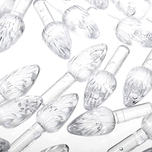 Boao 100pcs Transparent Ceramic Christmas Tree Bulbs & 5 Star Replacement Plastic Bulbs (4.7mm Diameter)