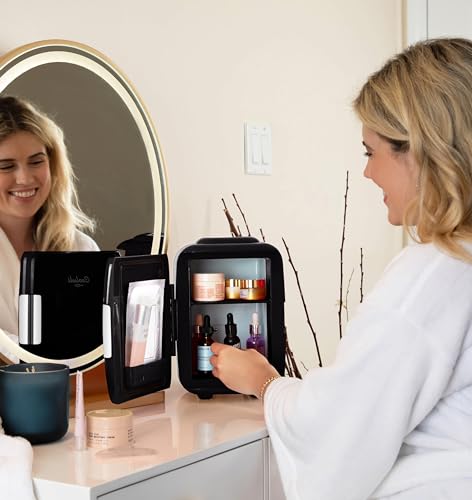 Mini Fridge Cooler & Warmer 4L - Portable Food & Skincare Storage - Black - 12V USB Included