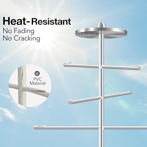 54-Inch Outdoor Pool Towel Rack Rustproof Stainless Steel with Adjustable Arms