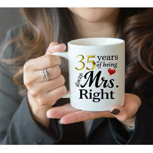 SIUNY 35th Anniversary Couple Coffee Mugs Set of 2 – 11oz Wedding Gift for Parents & Grandparents, Husband & Wife, 35 Year Celebration