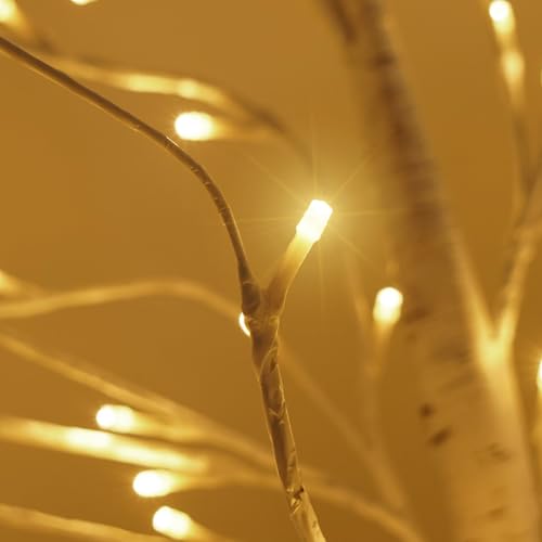 TVAL 2 Pack 6ft Lighted Birch Trees for Indoor Outdoor Christmas Decor - Realistic & Energy-Efficient