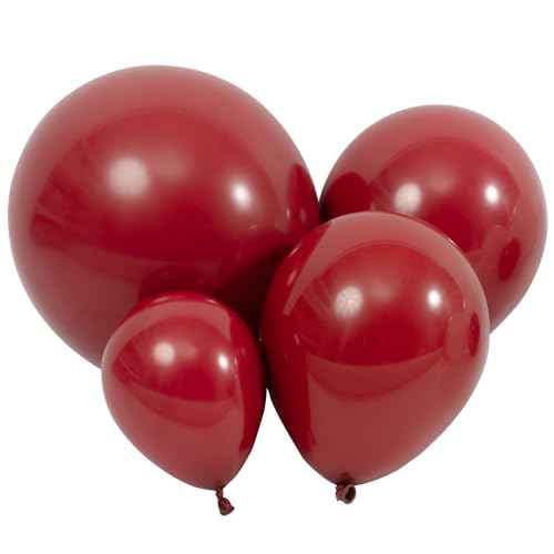 Ruby Red Balloons 100 pcs Dark Red Latex Balloon Different Sizes 18 12 10 5 Inch Premium Helium Balloons for Balloon Garland Arch Birthday Party Wedding Valentine's Day Christmas Decorations
