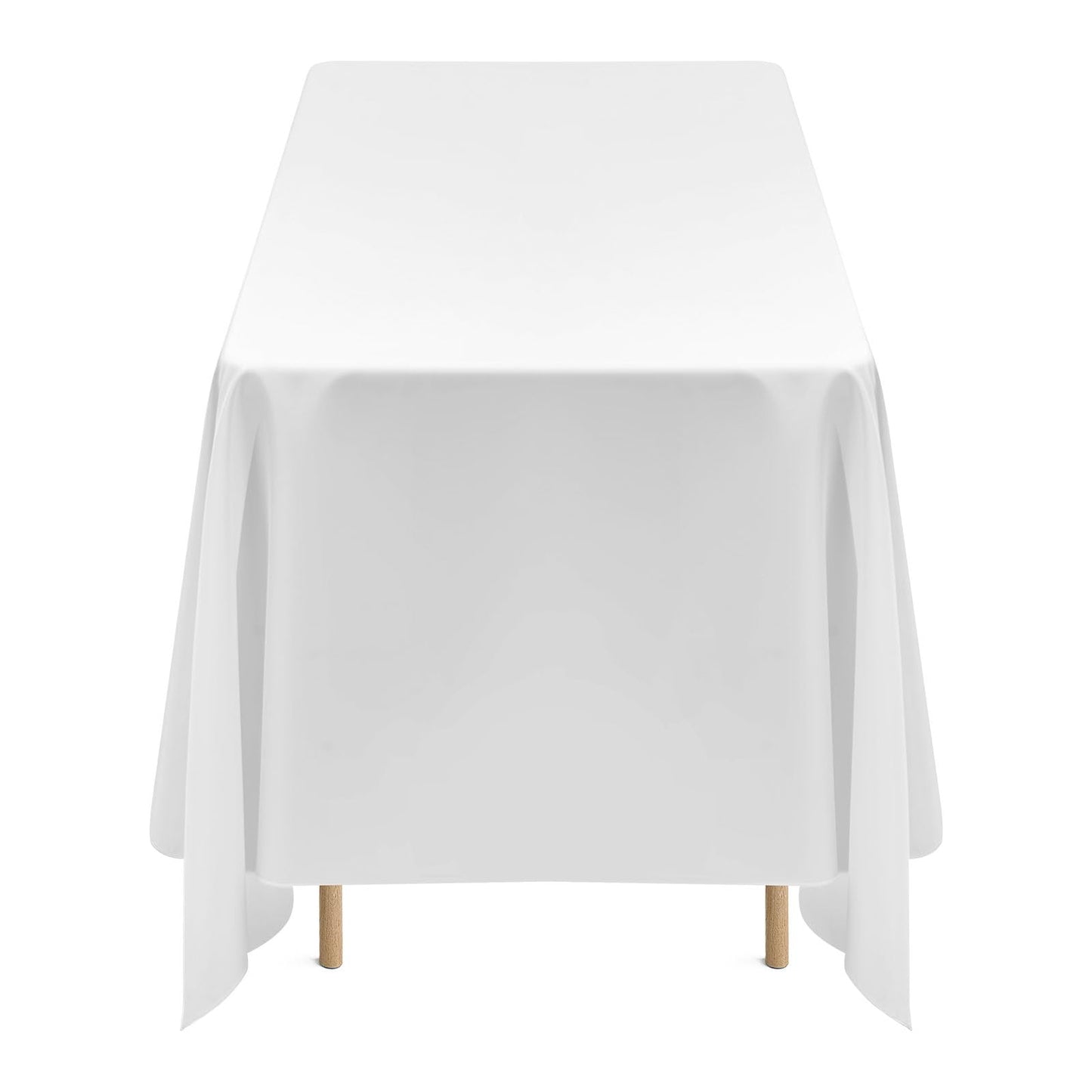 VEVOR White Tablecloths for Rectangle Tables, 6 Pack, 70 x 120 Inches, Reusable and Machine Washable Table Clothes, Wrinkle-Resistant Polyester Fabric Table Covers for Wedding, Party, Banquet