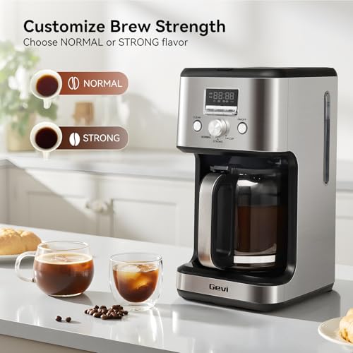 Gevi 14-Cup Programmable Drip Coffee Maker with Glass Carafe