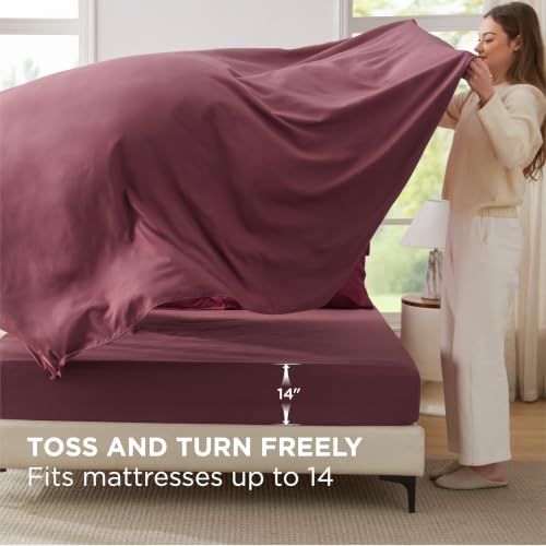 Queen Burgundy Comforter Set 7 Pieces with Contrasting Design - Variation 12