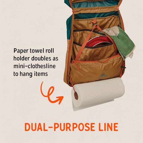 Kelty Camp Galley Deluxe Camp Kitchen Organizer Kit with Deep Pockets & Paper Towel Holder - Regular