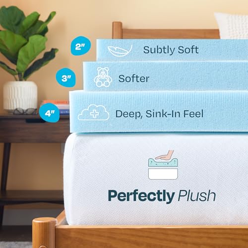 Full Size 3 Inch Gel Infused Memory Foam Mattress Topper - Plush, Cooling & Pressure Relief