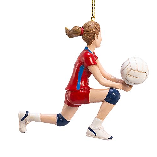 Kurt S. Adler Volleyball Ornament, 4.5in, Red and Blue, Volleyball Player, Christmas