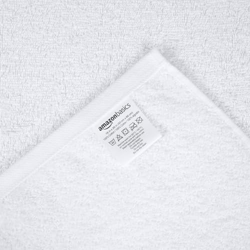 Cotton Hand Towels 24-Pack - Soft, Quick Drying, 16x26 Inches, White - Gym & Home Use