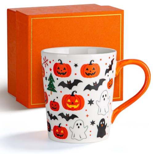 Halloween Mug 11 Oz Ceramic Nightmare Before Christmas Pumpkin Ghost Gift Box Fall Decor