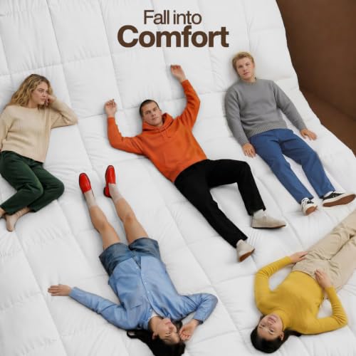 California King Comforter Duvet Insert White 96 x 102 Inch - All-Season Fluffy Bed Quilt