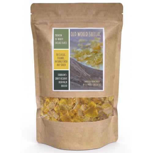 De-Waxed Super Blonde Shellac Flakes 1 lb for Wood Finishing & Restoration