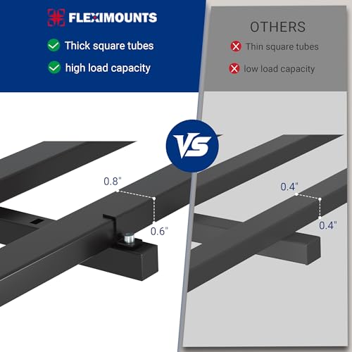 FLEXIMOUNTS 2 Pack 2x4ft Garage Wall Shelving Heavy Duty Steel with 8 Hooks