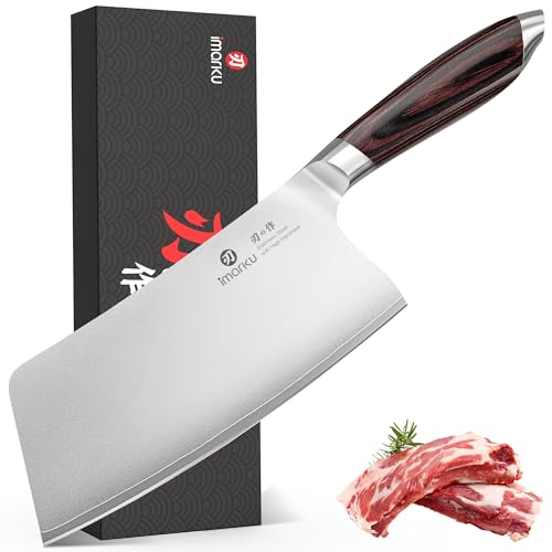 Japanese High Carbon Steel Cleaver Knife with Pakkawood Handle - Silver Walnut Variation
