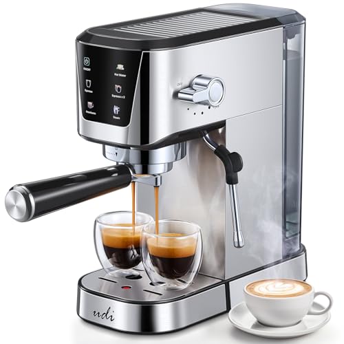 20 Bar Espresso Coffee Machine with LED Touchscreen & Milk Frother