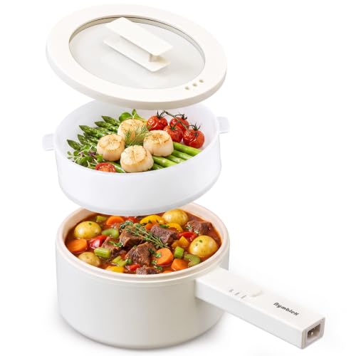 2L Electric Hot Pot Non-Stick Cooking Pan - Compact White Multi-Functional Appliance