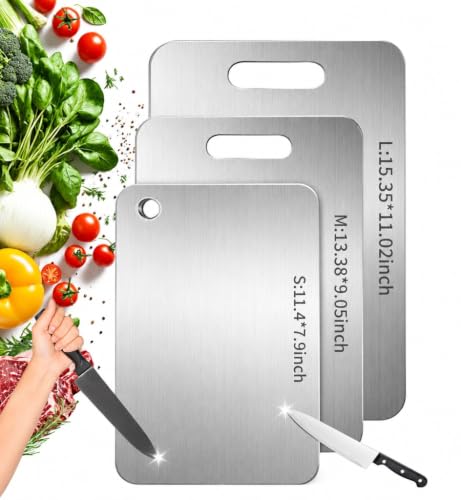 Sowspoy 3-Piece Titanium Cutting Board Set - Double Sided, Dishwasher Safe, Non-Toxic Kitchen Chopping Boards