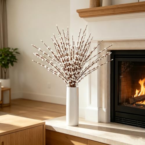 White Artificial Jasmine Flowers 12pcs, 21.6" Faux Branches for Home & Party Decor