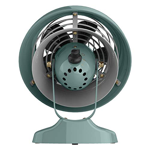 Vornado VFAN Mini Classic Vintage Metal Desk Fan - 2-Speed, Adjustable Tilt, Portable Green