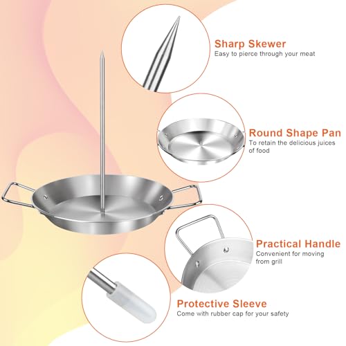 Al Pastor Skewer for Grill - 13 Inch Classical Version with Fat Separator