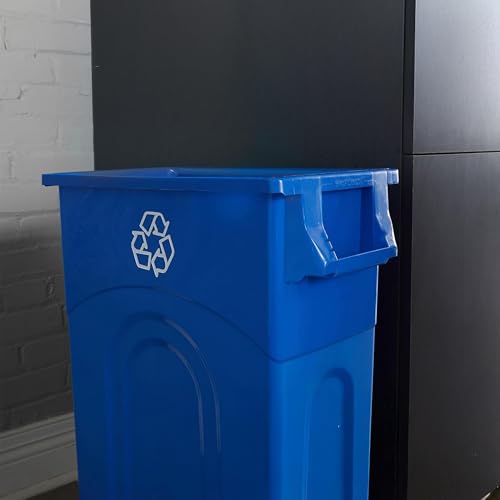 2 Pack Slim 23 Gallon Recycling Bins - Space Saving Indoor Outdoor Container