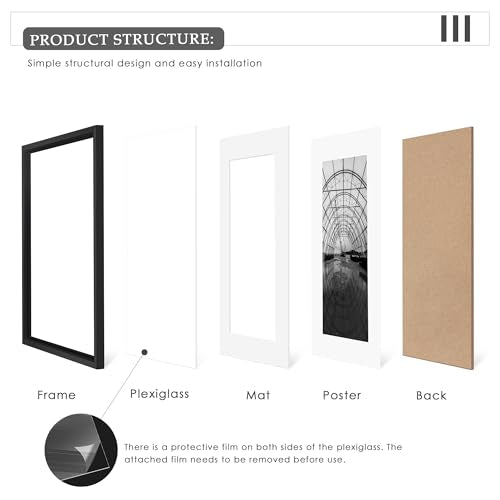 28x40 Black Poster Frame Set - Pack of 2, Classic Wall Photo Frames