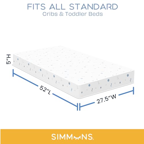 Delta Children Simmons Kids Quiet Nights Dual Side Waterproof Hypoallergenic Crib Mattress - White